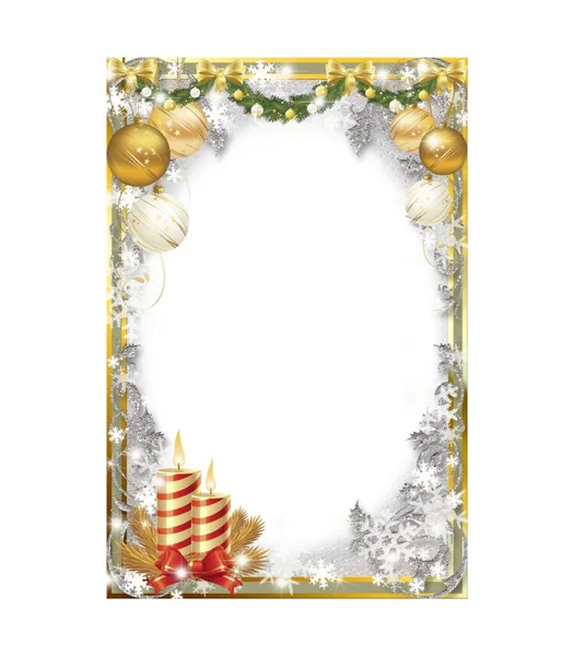 Cadre Decoration Carte Voeux Noel — Stock Photo, Image