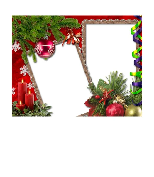 Cadre Decoration Pour Carte Voeux Noel — Stock Photo, Image