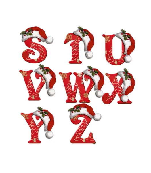 手紙アルファベットサンタクロースクリスマス教育のための情報スキル学生 サンタクラス 装飾デノール — ストック写真
