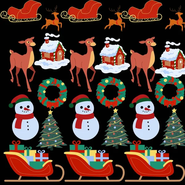 Seamless Textile Pattern Pattern Background Animaux Oiseaux Merry Christsmas — Stock Photo, Image