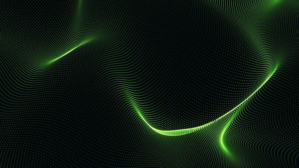 Мір Зелена Хвиля Ізольована Чорному Фоні — стокове фото