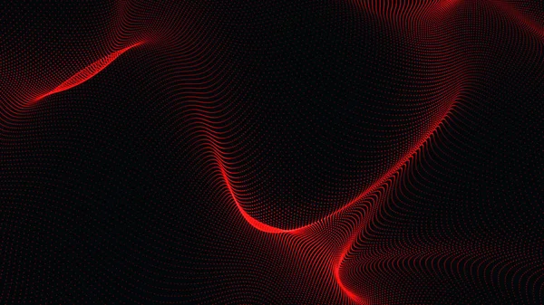 Abstrakte Rote Welle Isoliert Auf Schwarzem Hintergrund Rendering — Stockfoto