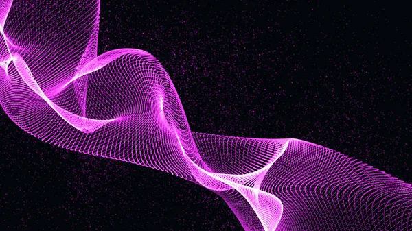 Абстрактна Дзеркальна Рожева Кольорова Хвиля Ізольована Чорному Тлі Візуалізація — стокове фото