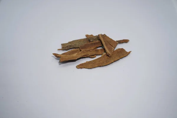 a lot of dried wild garlic isolated on white background