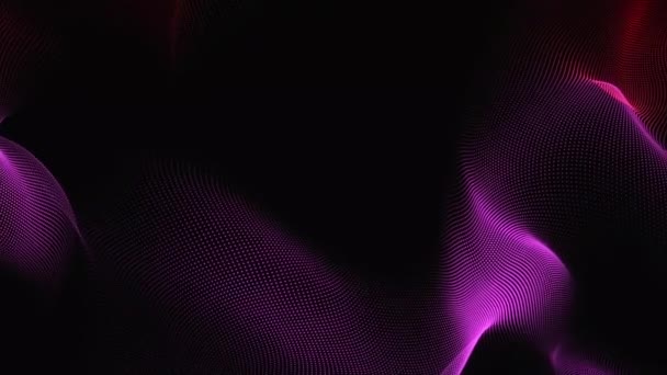 4K赤と紫の色のトラップコードフォーム波背景 創造的なデジタル波のテクスチャ — ストック動画