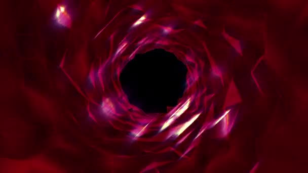 Abstract Conceptual Background Tunnel Beautiful Abstract Swirl Tunnel Red Neon — Vídeo de Stock