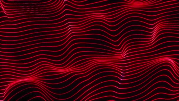 Κόκκινο Χρώμα Trapcode Μορφή Κύμα Φόντο Δημιουργική Υφή Ψηφιακού Κύματος — Αρχείο Βίντεο