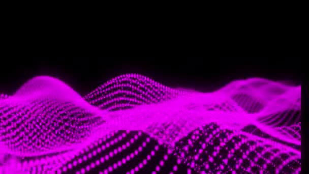 Purple Color Dot Wave Background Equalizer Music Showing Sound Waves — Αρχείο Βίντεο