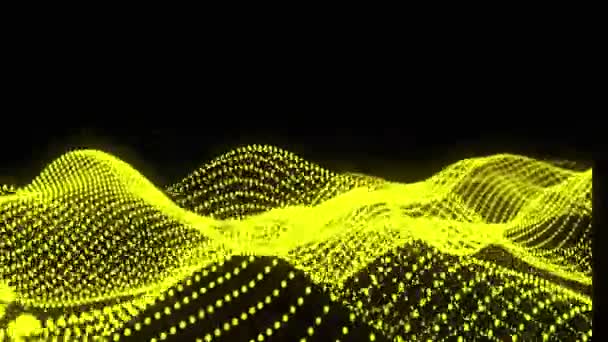 Желтый Цвет Волны Черном Фоне Музыка Абстрактный Фон Эквалайзер Музыки — стоковое видео