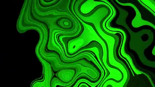 Abstrakter Geometrischer Hintergrund Mit Flüssigen Formen Grüner Und Schwarzer Farbverlauf — Stockvideo