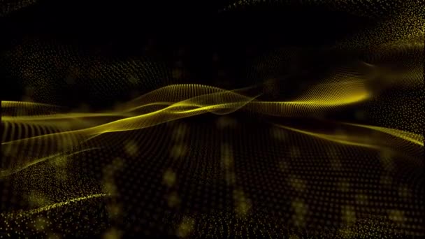 Onda Cor Amarela Onda Ponto Futurista Comunicação Digital Pesquisa Científica — Vídeo de Stock