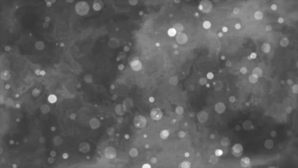 Zwart Witte Deeltjes Met Glanzende Witte Vloer Deeltjes Sterren Stof — Stockvideo