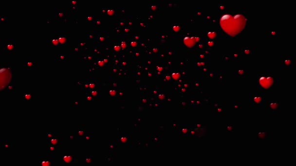 Astract Red Heart Wave Valentines Day Red Heart Wave Valentines — Stockvideo