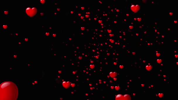 Valentine Hearts Abstraktní Červené Pozadí Astraktní Červená Srdeční Vlna Valentýna — Stock video
