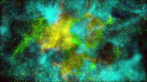 Kara Arkaplan Çok Renkli Parçacıkların Olduğu Bir Tatil Arkaplanı Altın — Stok video