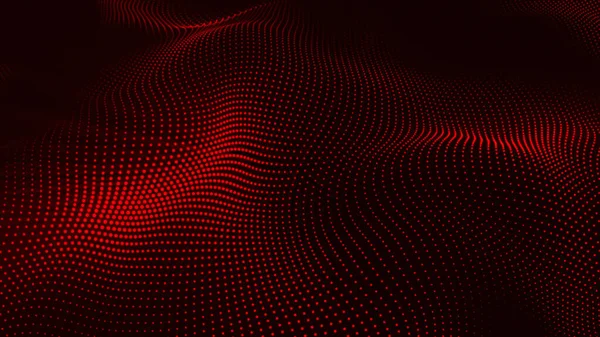 Red color Abstract Trapcode Form digital particle wave. Animation cyber or technology background. Abstract Animated Particles Background with Trapcode Form.