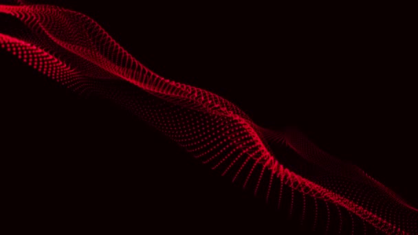 Czerwony Kolor Cyber Animacja Lub Tło Technologii Fala Abstrakcyjnej Technologii — Wideo stockowe