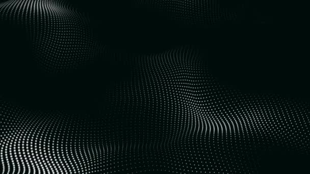 Schwarz Weiße Abstrakte Trapcode Form Digitale Teilchenwelle Und Lichter Hintergrund — Stockvideo