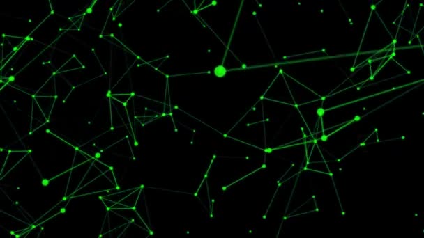 緑色の抽象的なプレキシスブルー幾何学的形状 接続とWebコンセプト デジタル — ストック動画