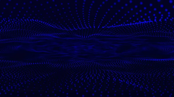 3d wave points fractal grid. Trapcode form, Glowing dots and depf of field. Abstract technology wave. Abstract morphing background. Futuristic science infographic.
