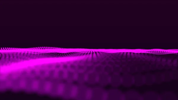 Abstrakter Hintergrund Mit Dynamischen Wellenelementen Dots Wave Abstract Digital Technology — Stockfoto