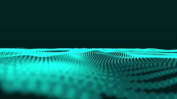 Tech Waiting Dots Технология Фонового Проектирования Зеленый Цвет Абстрактного Фона — стоковое видео