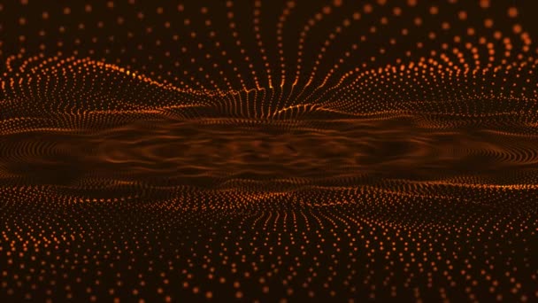 未来主义科学资讯学 矢量图解 色彩斑斓的背景图片 在红烟背景下孤立的红点粒子波型半色调梯度曲线形状 — 图库视频影像