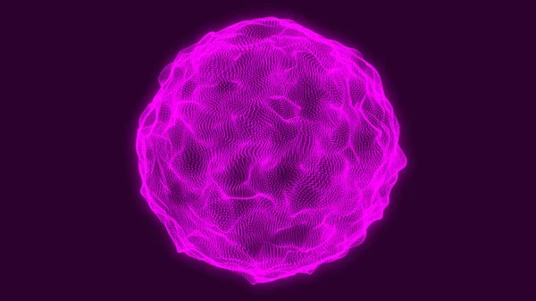 Абстрактна Векторна Сфера Темно Фіолетові Сяючі Точки Сферичного Фону Концепція — стокове фото