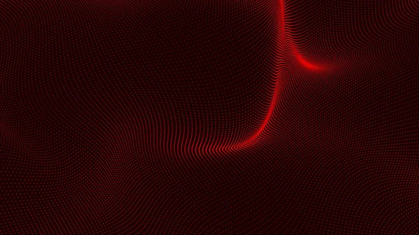 Abstraktní Červená Dynamická Vlnitá Linie Tečkovanou Texturou Moderní Futuristický Jednoduchý — Stock fotografie