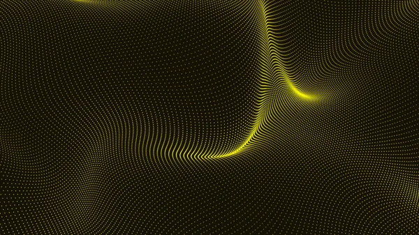 Illustration Abstrakte Gelb Dynamische Wellenlinien Gepunktete Textur Modernes Futuristisches Einfaches — Stockfoto