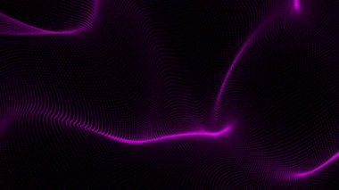 Bağlı çizgiler ve noktalarla Geometrik soyut arkaplan. Molekül ve iletişim geçmişi. Dalga akışı. Veri teknolojisi çizimi. Çizgilerle soyut arkaplan