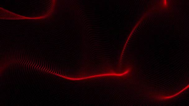 Absztrakt Piros Dinamikus Hullámos Vonal Pontozott Textúra Modern Futurisztikus Egyszerű — Stock videók