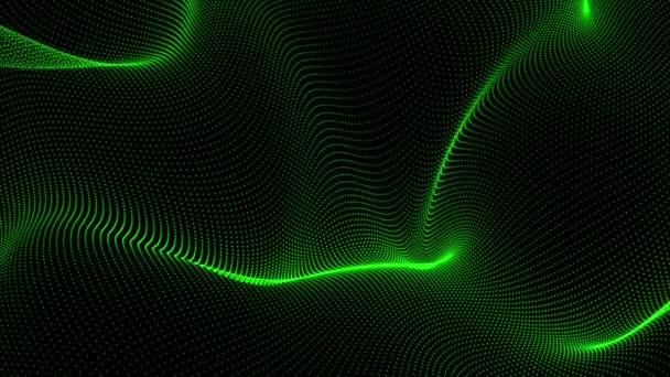 波の流れだ 分子とコミュニケーションの背景 データ技術のイラスト 抽象的な背景と線です 輝く線で抽象的な背景 サイバーまたはテクノロジーの背景 デジタル — ストック動画