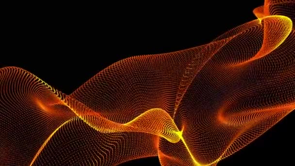 美丽的波状发光点阵列 红光数字效应企业理念下美丽的抽象波技术背景 — 图库视频影像