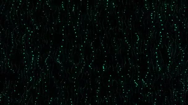 Dynamic Particles Dots Wave Flowing Dark Technology Vector Background Communication — Stock Video