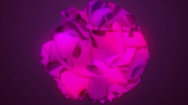 Soyut renkli parlayan küre. 3 boyutlu görüntüleme. Soyut sihirli kozmos parlayan küre ile bileşik molekülleri 3d illüstrasyon. Neon ışıkları küreler üzerinde refleksle