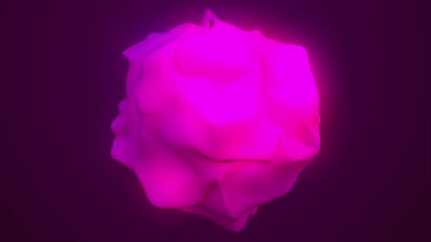 Růžová Barva Zářící Fialový Kosmos Kulaté Vlny Izolované Fialovém Pozadí — Stock video