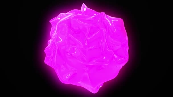 Světle Růžová Zářící Multidimenzionální Energetická Koule Růžová Barva Zářící Fialový — Stock video