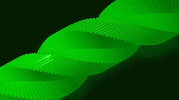 Yeşil Spiral Kıvrılmış Renk Formu Soyut Geometrik Bir Şeklin Bilgisayar — Stok fotoğraf