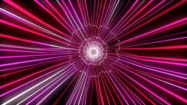 Neonové Zářící Čáry Pruhy Které Jsou Abstraktní Animace Neonově Růžových — Stock fotografie