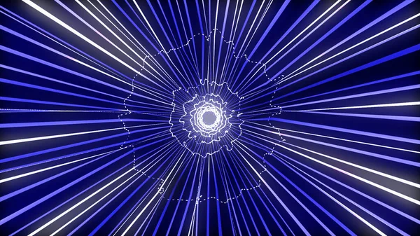 Violet Blue Meteoro Abstrato Viagem Espacial Velocidade Luz Afaste Câmera — Fotografia de Stock