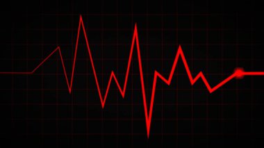 Kalp atış çizgisi, nabız takip ve EKG veya EKG grafik sembolleri tıbbi ve sağlıklı analizler için kullanılır..