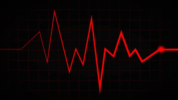 心脏跳动线 脉搏跟踪 心电图或心电图心动图符号被用于医学和健康分析 — 图库照片