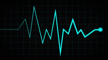 Pembe nabzı olan Neon Heartbeat sanat eseri. İnsan elektriksel aktivitesinin bir çizimi