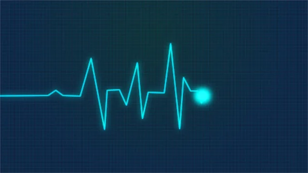 Neon Heartbeat Konstverk Med Rosa Puls Hjärtslag Blå Bakgrund Ett — Stockfoto