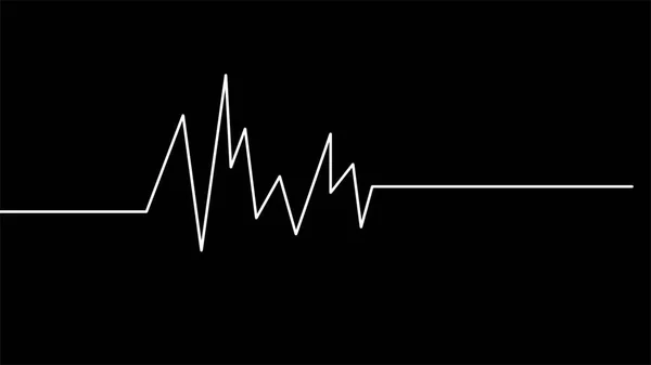 通过听你的脉搏来判断你的心跳图 心电图 在黑色背景下 Ekg的心跳线路监视器 技术保健的概念 数字信号波 3D建模 — 图库照片