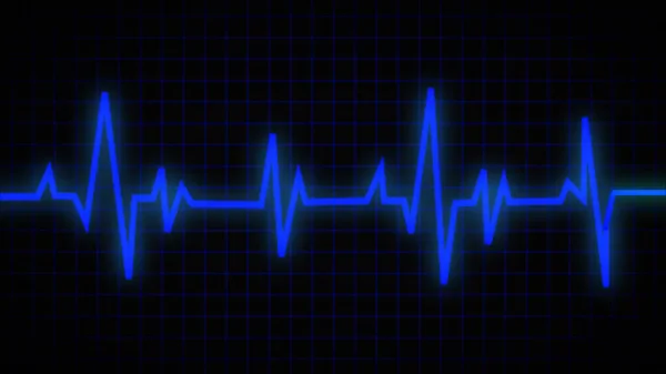 Modré Pozadí Osciloskopem Kardiogramem Monitorování Ekg Případě Nouze Tlukot Srdce — Stock fotografie