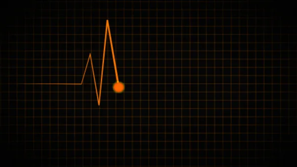 Sárga Szívverés Ikon Fekete Háttérrel Pulzusmérő Vonal Szív Kardiogram — Stock Fotó