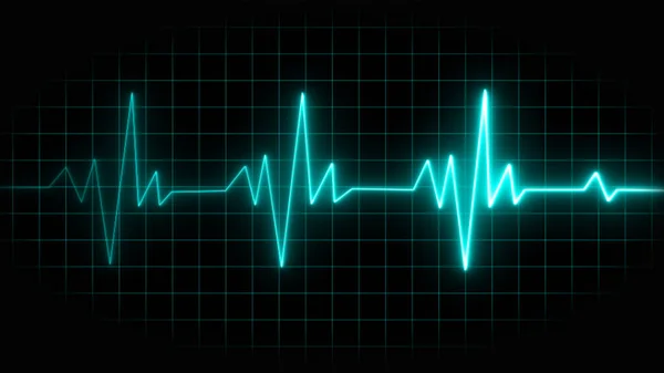 Elektrokardiogram Kardiogram Oscyloskop Niebieskie Tło Ilustracji Monitorowanie Stanu Wyjątkowego Niebieski — Zdjęcie stockowe
