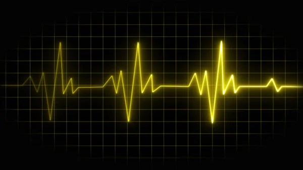 神经元光心脏脉象矢量背景 黑屏上多彩的心跳率和脉搏 — 图库照片